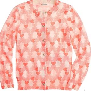 J. Crew CrewCuts size 2T Caroline neon pink heart cardigan. Perfect condition!